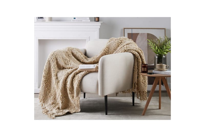 Pläd Vella Beige, 150x200 cm - Beige, 150x200 cm - Textil & mattor - Filtar, kuddar & plädar - Filtar & plädar