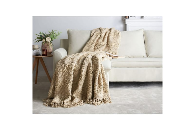 Pläd Vella Beige, 190x230 cm - Beige, 190x230 cm - Textil & mattor - Filtar, kuddar & plädar - Filtar & plädar