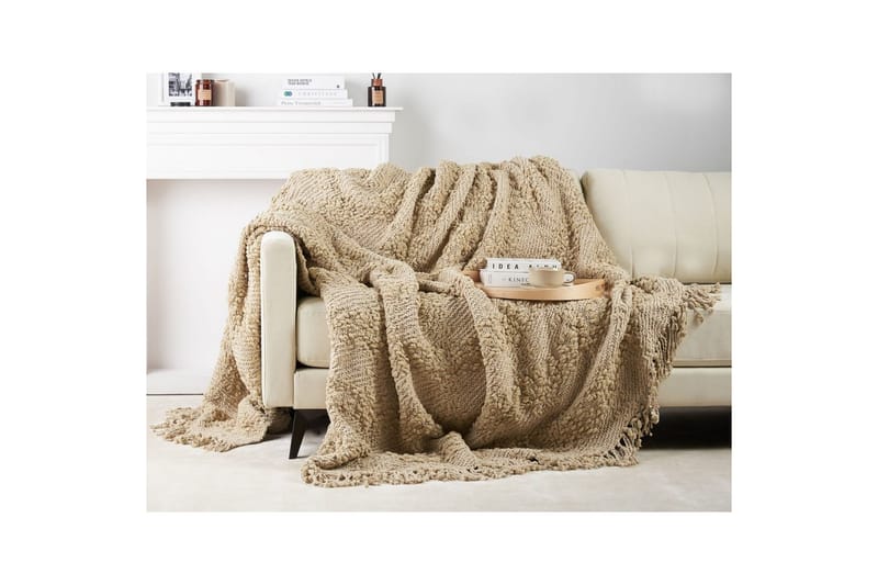Pläd Vella Beige, 220x240 cm - Beige, 220x240 cm - Textil & mattor - Filtar, kuddar & plädar - Filtar & plädar