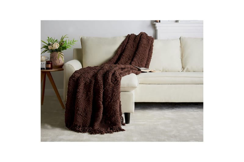 Pläd Vella Brun, 200x220 cm - Brun, 200x220 cm - Textil & mattor - Filtar, kuddar & plädar - Filtar & plädar