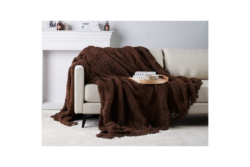 Pläd Vella Brun, 220x240 cm - Brun, 220x240 cm - Textil & mattor - Filtar, kuddar & plädar - Filtar & plädar
