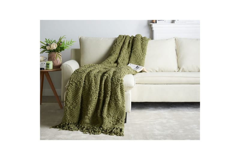Pläd Vella Grön, 200x220 cm - Grön, 200x220 cm - Textil & mattor - Filtar, kuddar & plädar - Filtar & plädar