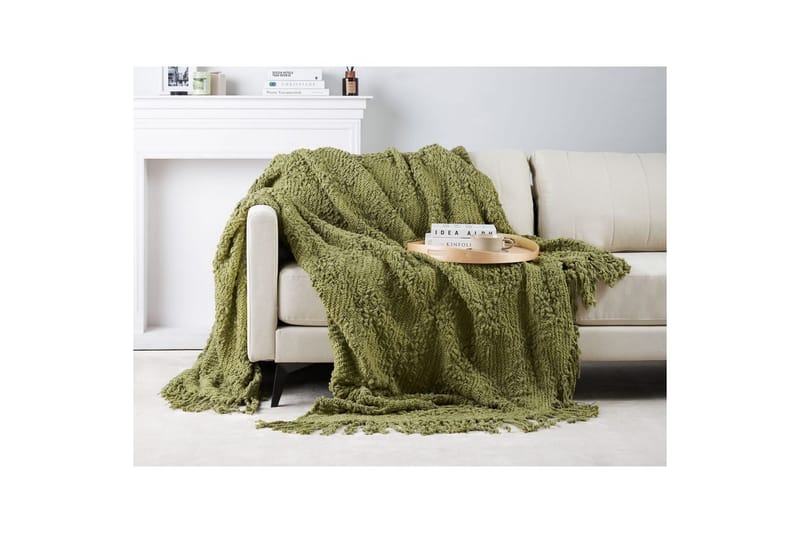 Pläd Vella Grön, 220x240 cm - Grön, 220x240 cm - Textil & mattor - Filtar, kuddar & plädar - Filtar & plädar