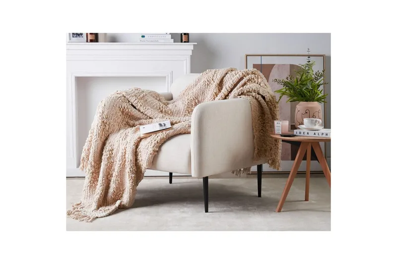 Pläd Vella Rosa, 150x200 cm - Rosa, 150x200 cm - Textil & mattor - Filtar, kuddar & plädar - Filtar & plädar