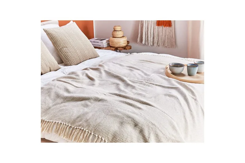 Pläd Yarsa Beige - Beige - Textil & mattor - Filtar, kuddar & plädar - Filtar & plädar