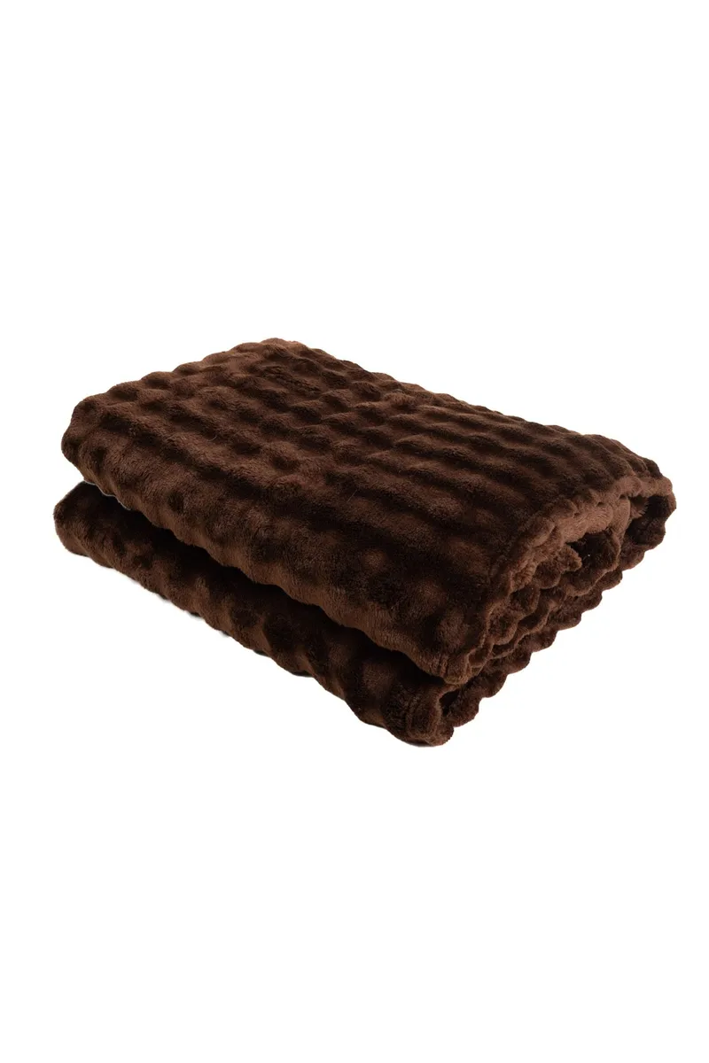 Pläd Pom Pom 130x170 cm - Brown - Textil & mattor - Filtar, kuddar & plädar - Filtar & plädar