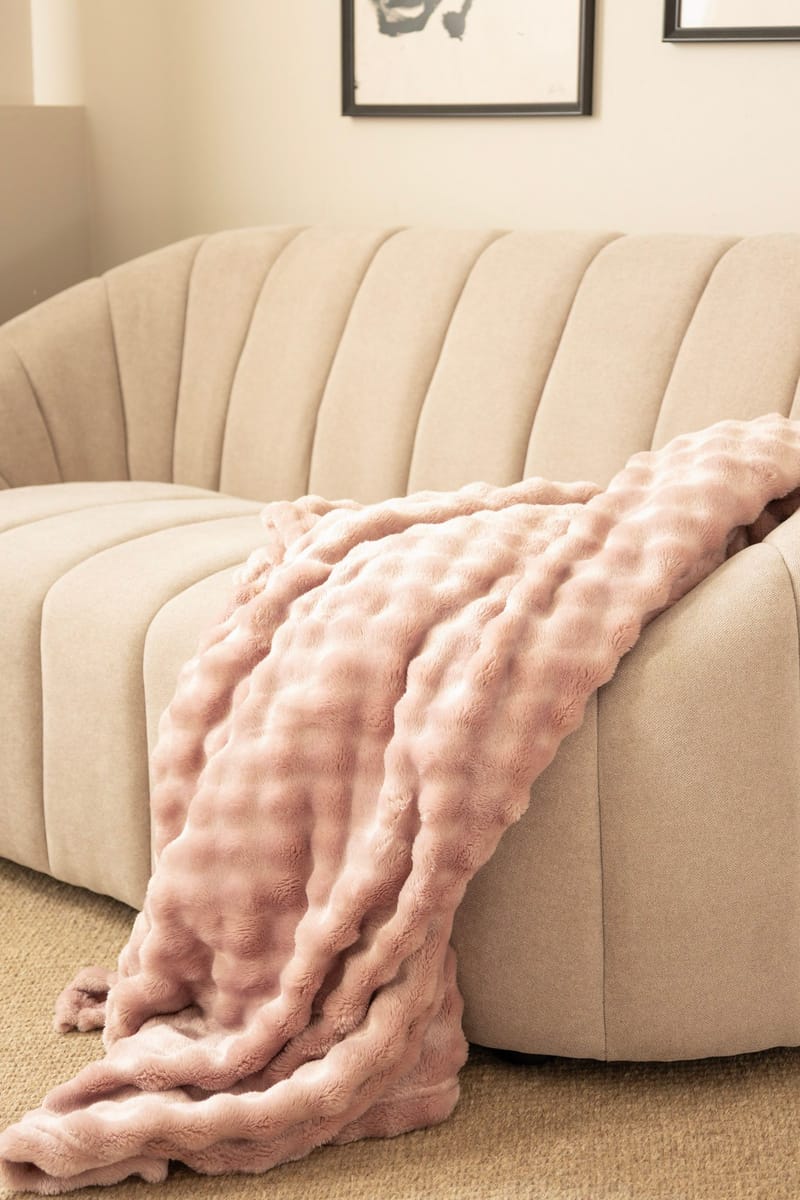 Pläd Pom Pom 150x220 cm - Dusty Pink - Textil & mattor - Filtar, kuddar & plädar - Filtar & plädar