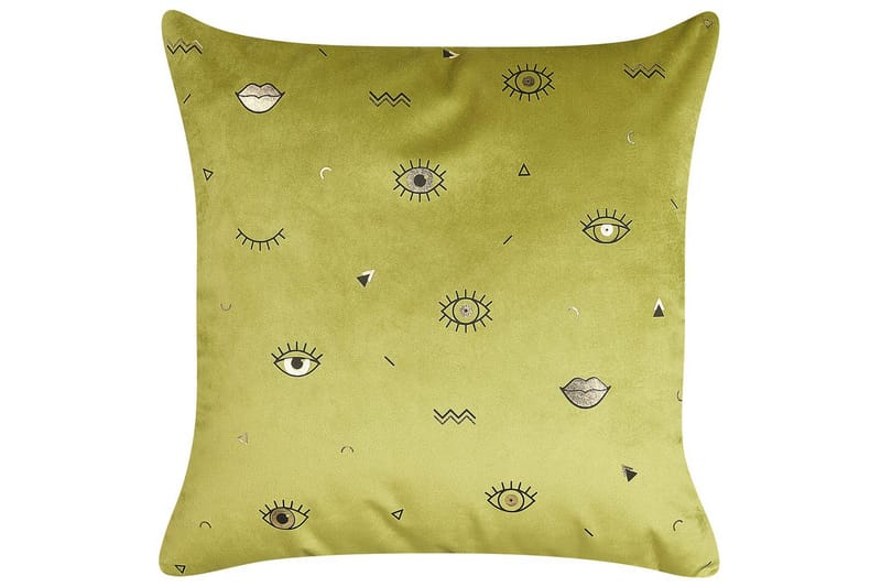 Prydnadskuddar Aeonium set om 2 Grön/Svart - Grön/Svart - Textil & mattor - Filtar, kuddar & plädar - Prydnadskudde & kuddfodral