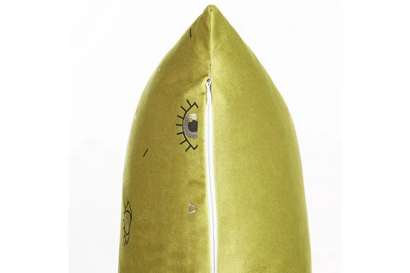 Prydnadskuddar Aeonium set om 2 Grön/Svart - Grön/Svart - Textil & mattor - Filtar, kuddar & plädar - Prydnadskudde & kuddfodral