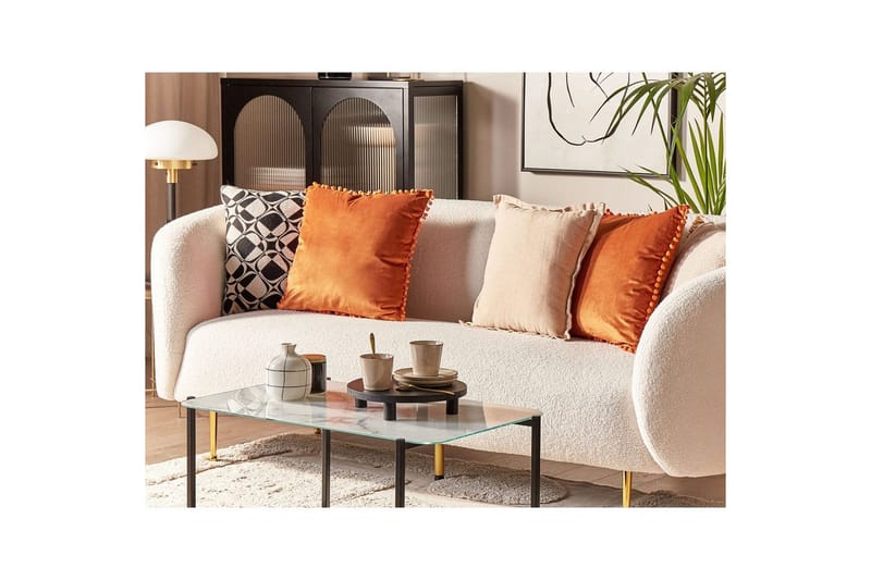 Prydnadskuddar Aerangis set om 2 Orange - Orange - Textil & mattor - Filtar, kuddar & plädar - Utekudde