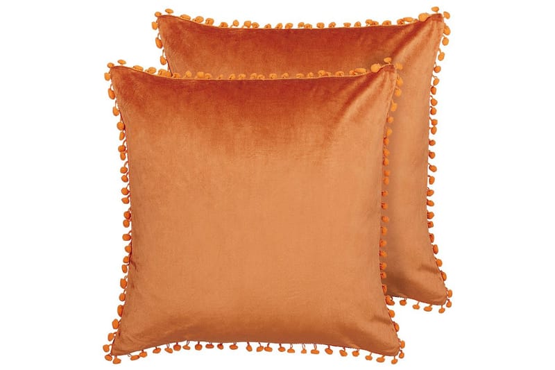 Prydnadskuddar Aerangis set om 2 Orange, Orange