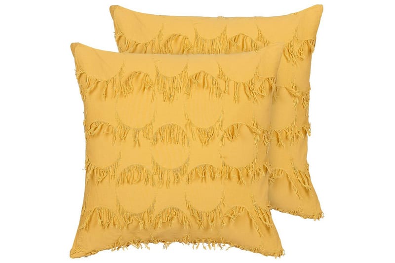 Prydnadskuddar Agastache set om 2 Gul - Gul - Textil & mattor - Filtar, kuddar & plädar - Prydnadskudde & kuddfodral