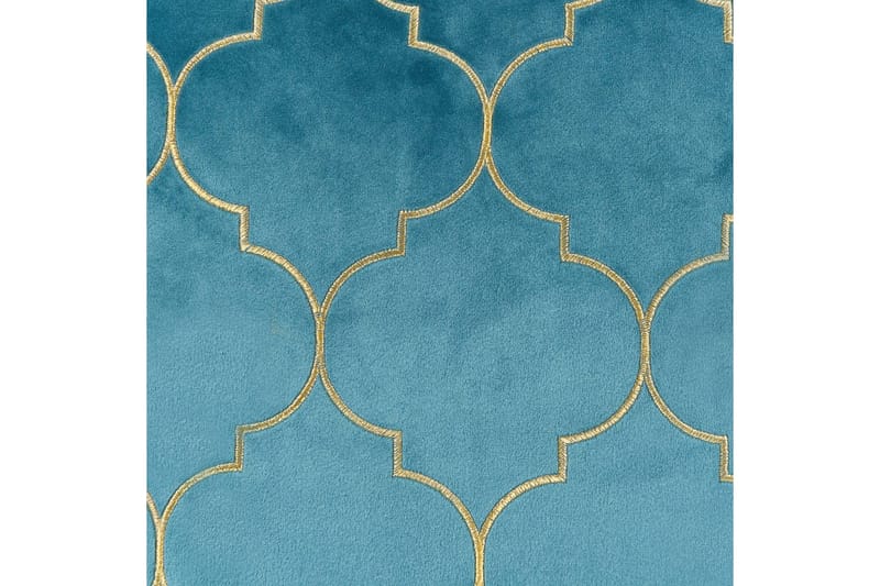 Prydnadskuddar Alyssum set om 2 Blå/guld, Sammet - Blå/guld, Sammet - Textil & mattor - Filtar, kuddar & plädar - Utekudde