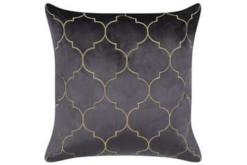 Prydnadskuddar Alyssum set om 2 Grå/guld, Sammet - Grå/guld, Sammet - Textil & mattor - Filtar, kuddar & plädar - Utekudde