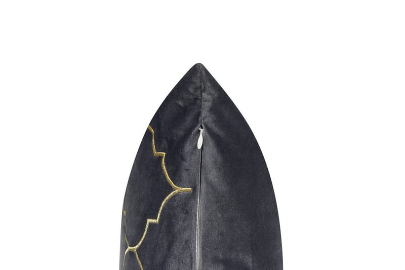 Prydnadskuddar Alyssum set om 2 Grå/guld, Sammet - Grå/guld, Sammet - Textil & mattor - Filtar, kuddar & plädar - Utekudde