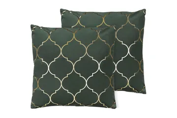 Prydnadskuddar Alyssum set om 2 Grön/guld, Sammet