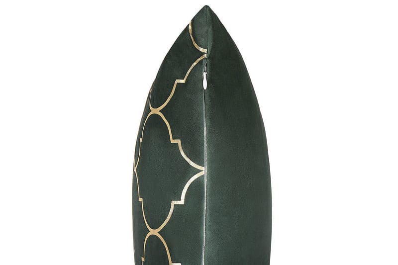 Prydnadskuddar Alyssum set om 2 Grön/guld, Sammet - Grön/guld, Sammet - Textil & mattor - Filtar, kuddar & plädar - Utekudde