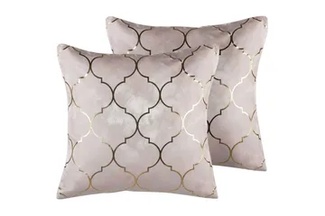 Prydnadskuddar Alyssum set om 2 Rosa/guld, Polyester