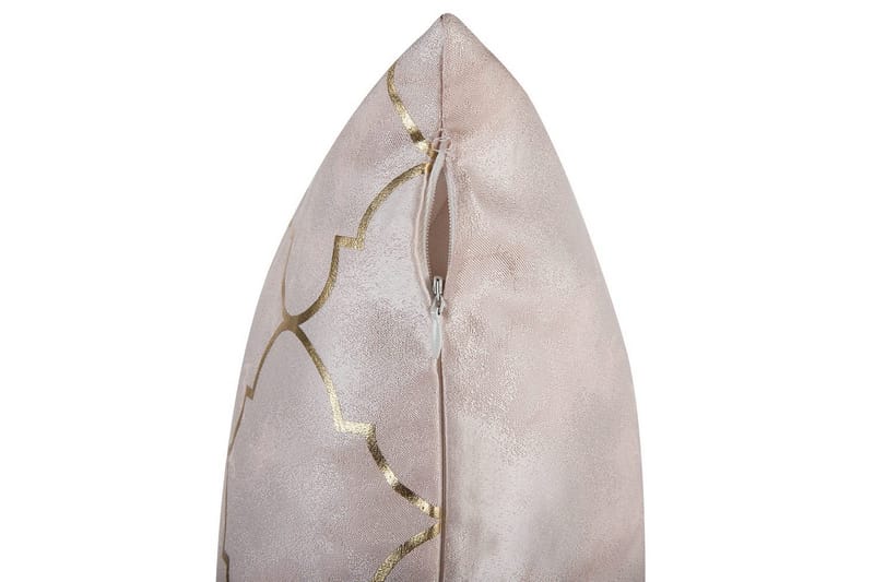 Prydnadskuddar Alyssum set om 2 Rosa/guld, Polyester - Rosa/guld, Polyester - Textil & mattor - Filtar, kuddar & plädar - Utekudde