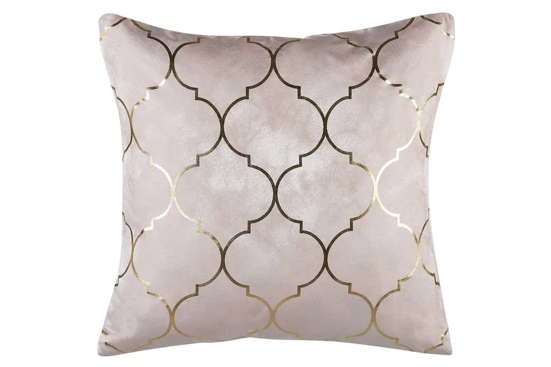 Prydnadskuddar Alyssum set om 2 Rosa/guld, Polyester - Rosa/guld, Polyester - Textil & mattor - Filtar, kuddar & plädar - Utekudde