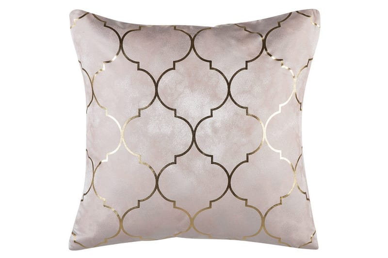 Prydnadskuddar Alyssum set om 2 Rosa/guld, Polyester - Rosa/guld, Polyester - Textil & mattor - Filtar, kuddar & plädar - Utekudde