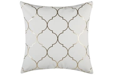 Prydnadskuddar Alyssum set om 2 Vitt/guld, Bomull - Vitt/guld, Bomull - Textil & mattor - Filtar, kuddar & plädar - Utekudde