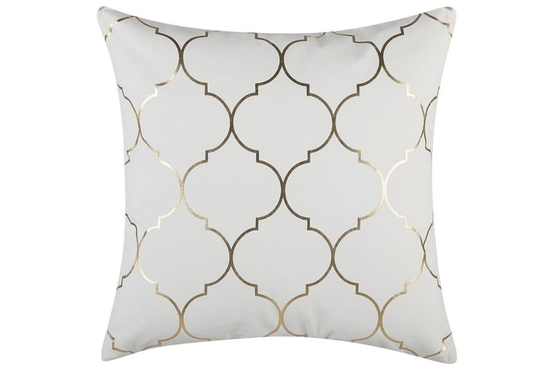 Prydnadskuddar Alyssum set om 2 Vitt/guld, Bomull - Vitt/guld, Bomull - Textil & mattor - Filtar, kuddar & plädar - Utekudde