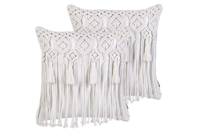 Prydnadskuddar Bamian set om 2 Vit - Vit - Textil & mattor - Filtar, kuddar & plädar - Utekudde