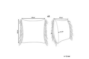 Prydnadskuddar Besham set om 2 Grå - Grå - Textil & mattor - Filtar, kuddar & plädar - Utekudde