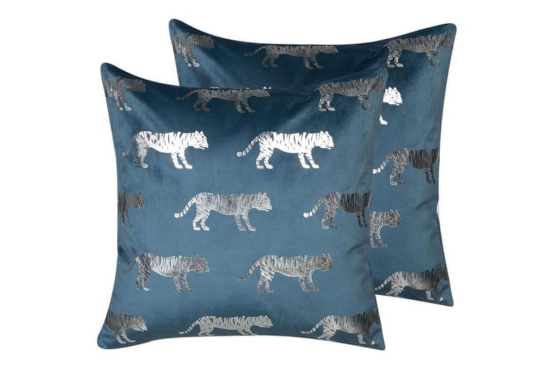 Prydnadskuddar Bluebell set om 2 Blå/Silver, Blå/Silver