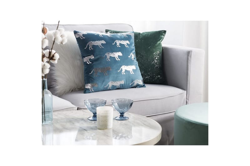 Prydnadskuddar Bluebell set om 2 Blå/Silver - Blå/Silver - Textil & mattor - Filtar, kuddar & plädar - Utekudde