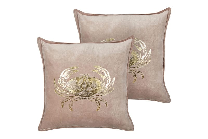Prydnadskuddar Bossiella set om 2 Beige/guld - Beige/guld - Textil & mattor - Filtar, kuddar & plädar - Utekudde
