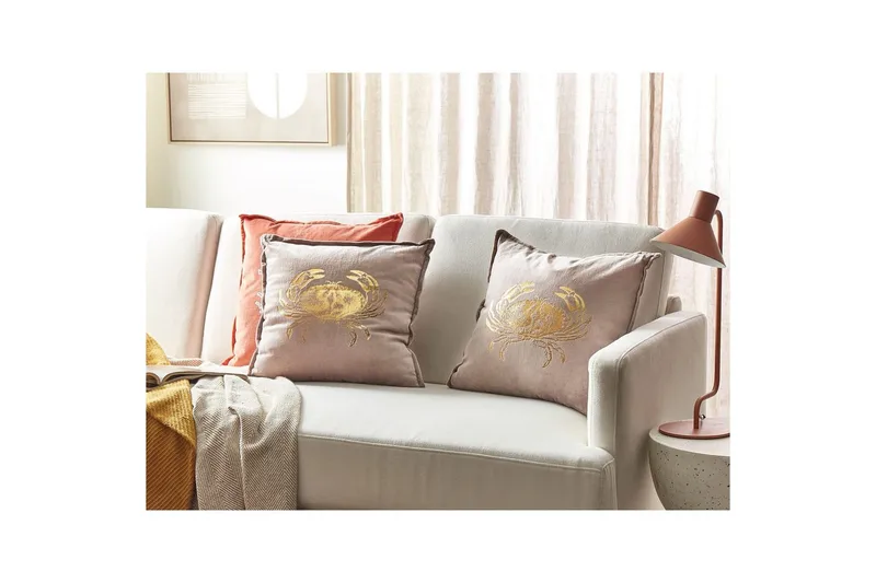 Prydnadskuddar Bossiella set om 2 Beige/guld - Beige/guld - Textil & mattor - Filtar, kuddar & plädar - Utekudde