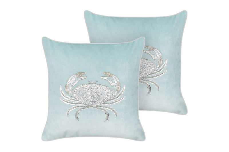 Prydnadskuddar Bossiella set om 2 Blå/Silver - Blå/Silver - Textil & mattor - Filtar, kuddar & plädar - Utekudde