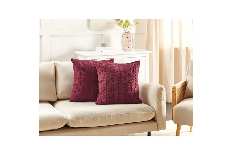 Prydnadskuddar Cadetia set om 2 Röd - Röd - Textil & mattor - Filtar, kuddar & plädar - Utekudde