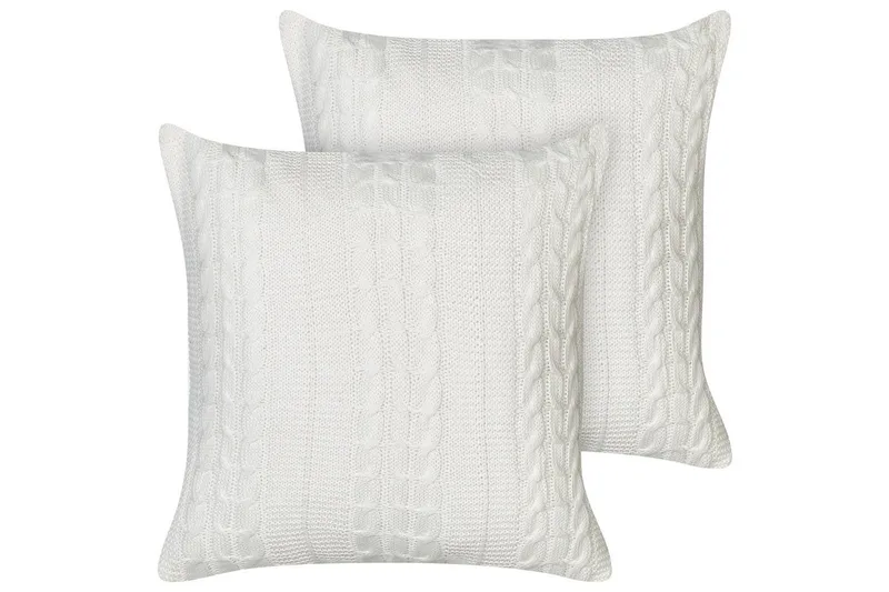 Prydnadskuddar Cadetia set om 2 Vit, Vit