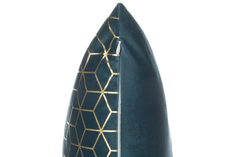 Prydnadskuddar Celosia set om 2 Blå/guld - Blå/guld - Textil & mattor - Filtar, kuddar & plädar - Utekudde