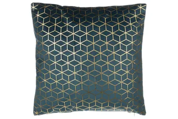 Prydnadskuddar Celosia set om 2 Blå/guld - Blå/guld - Textil & mattor - Filtar, kuddar & plädar - Utekudde