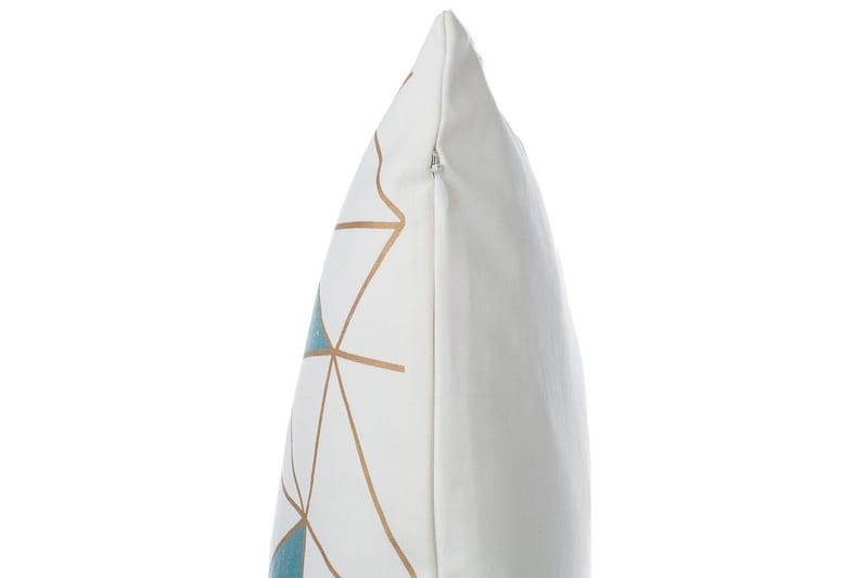 Prydnadskuddar Clarkia set om 2 Vit/Blå/Guld - Vit/Blå/Guld - Textil & mattor - Filtar, kuddar & plädar - Utekudde