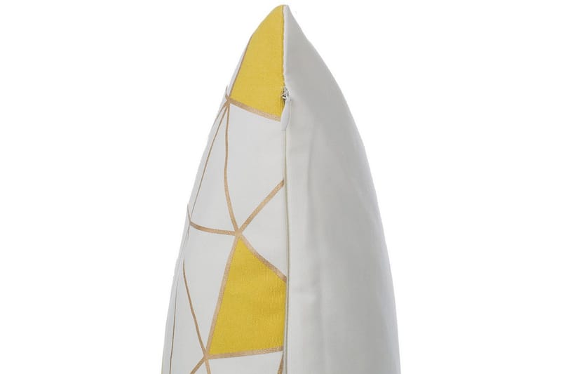 Prydnadskuddar Clarkia set om 2 Vit/Guld/Gul - Vit/Guld/Gul - Textil & mattor - Filtar, kuddar & plädar - Utekudde