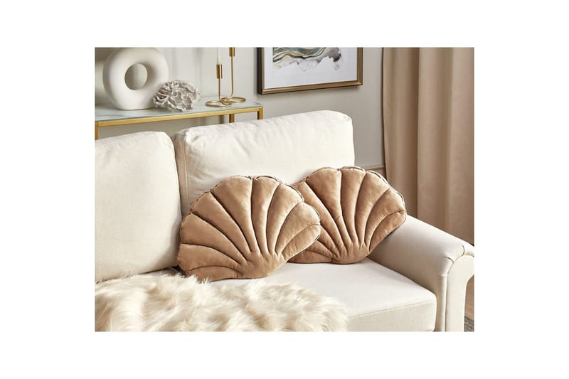 Prydnadskuddar Consolida set om 2 Beige - Beige - Textil & mattor - Filtar, kuddar & plädar - Utekudde