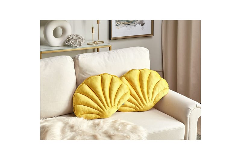 Prydnadskuddar Consolida set om 2 Gul - Gul - Textil & mattor - Filtar, kuddar & plädar - Utekudde