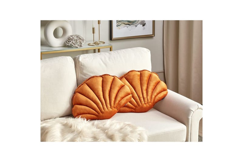 Prydnadskuddar Consolida set om 2 Orange - Orange - Textil & mattor - Filtar, kuddar & plädar - Utekudde