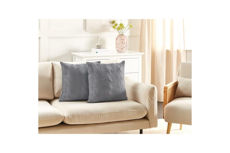 Prydnadskuddar Constylis set om 2 Grå - Grå - Textil & mattor - Filtar, kuddar & plädar - Utekudde