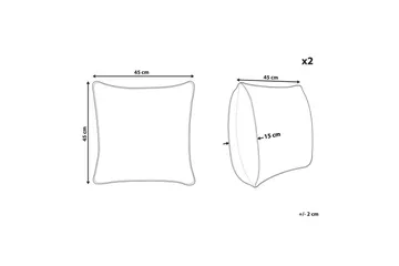 Prydnadskuddar Constylis set om 2 Grå - Grå - Textil & mattor - Filtar, kuddar & plädar - Utekudde
