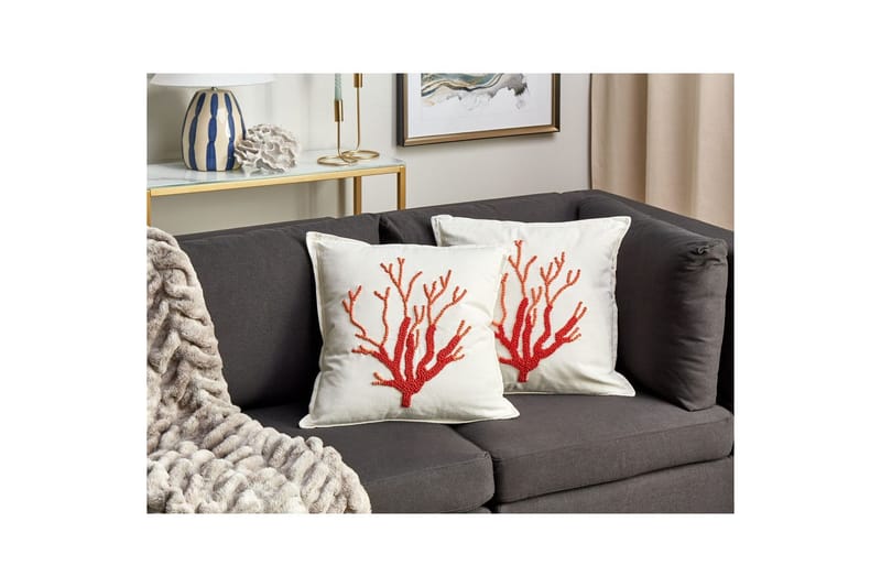 Prydnadskuddar Coralium set om 2 - Textil & mattor - Filtar, kuddar & plädar - Utekudde