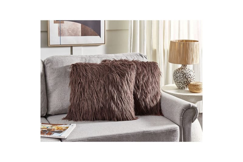 Prydnadskuddar Corokia set om 2 Brun - Brun - Textil & mattor - Filtar, kuddar & plädar - Utekudde