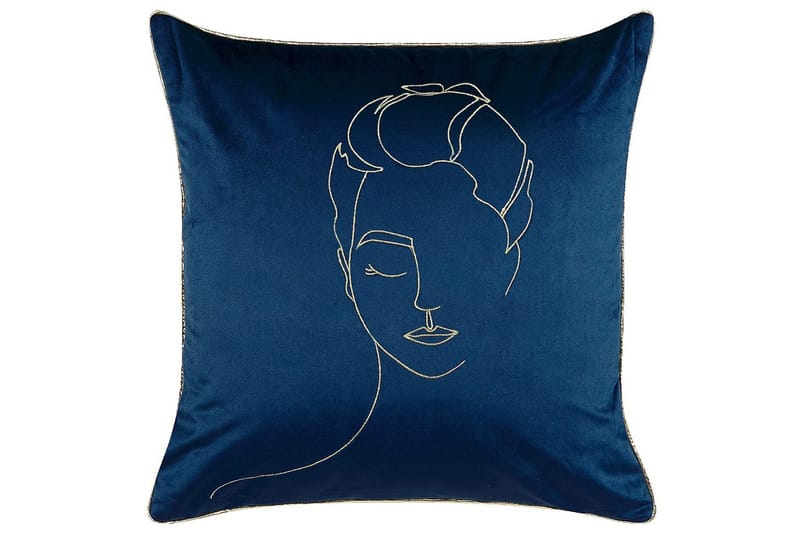 Prydnadskuddar Crocus set om 2 Blå/guld - Blå/guld - Textil & mattor - Filtar, kuddar & plädar - Utekudde