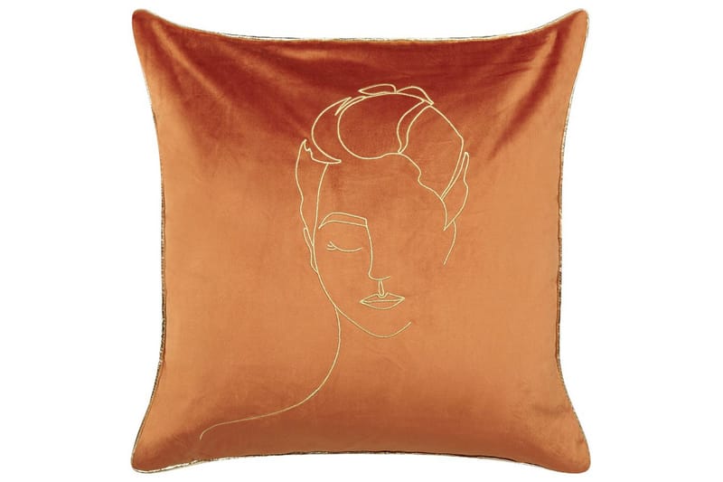 Prydnadskuddar Crocus set om 2 Orange/guld - Orange/guld - Textil & mattor - Filtar, kuddar & plädar - Utekudde