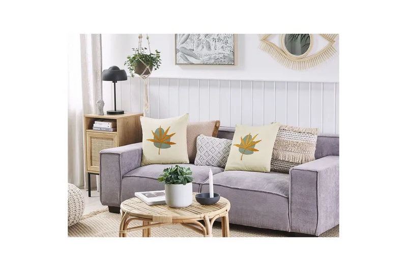 Prydnadskuddar Davallia set om 2 Beige/blå/orange - Beige/blå/orange - Textil & mattor - Filtar, kuddar & plädar - Utekudde